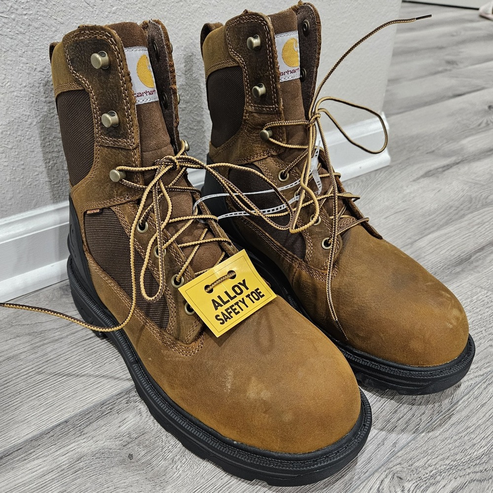 Carhartt FH5550 Men's US 9 Brown Waterproof Alloy Safety Toe Work Boots NEW